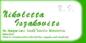 nikoletta iszakovits business card